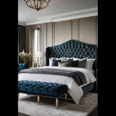 Trueliving  Wing-back Dark bed Laminated Finish & PU Finish 6Ft *6Ft *1Ft